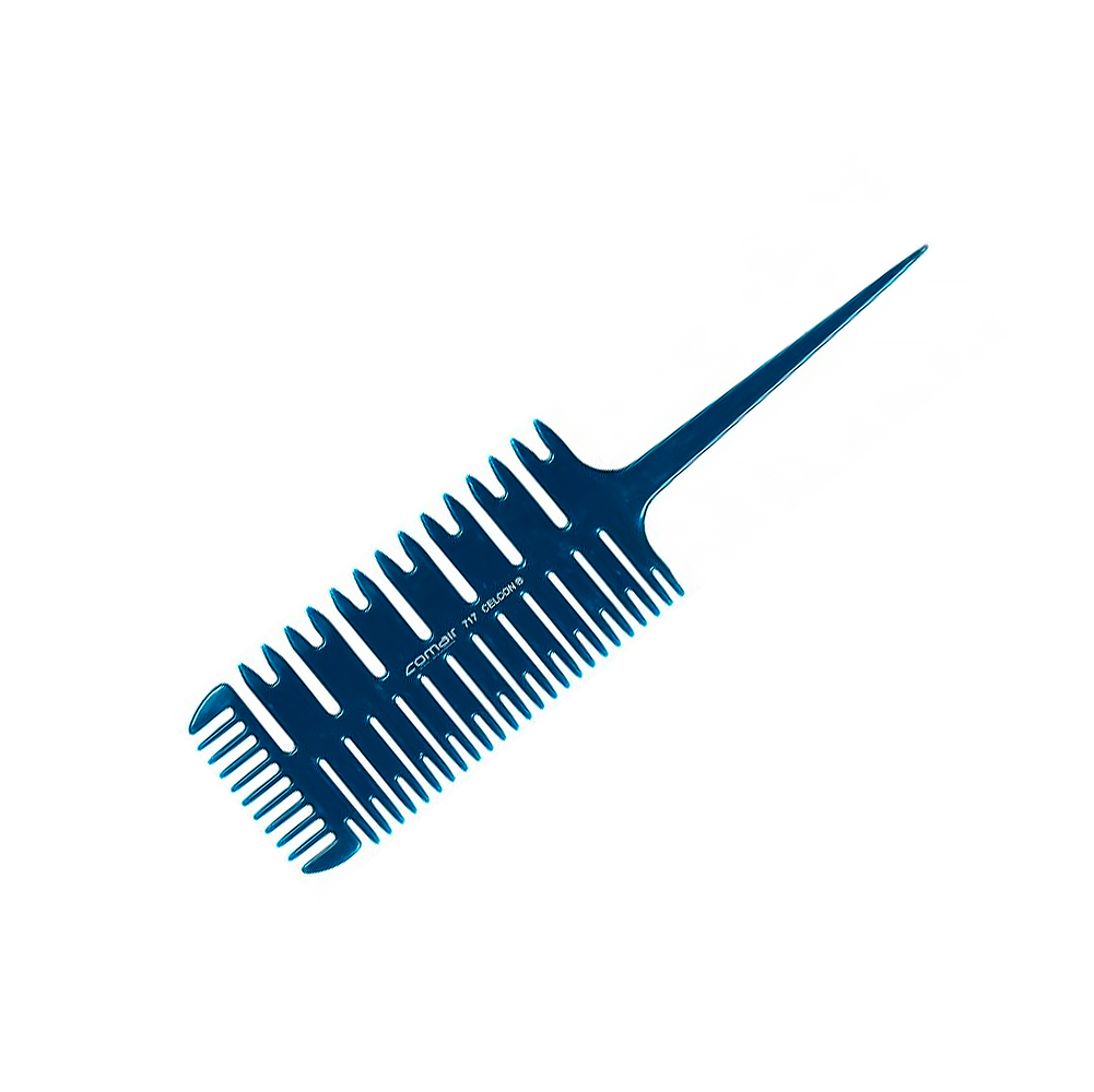 Comair Расческа-гребень специальная для расчесывания и распрямления волос, 24 см, №717 Celcon, цвет - Синий