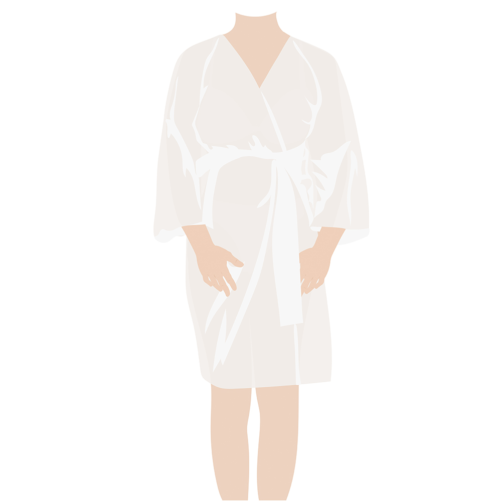 Халат-кимоно ''Бусидо'', с рукавами, Белый, НМ, ИГРОbeauty, 10шт/уп