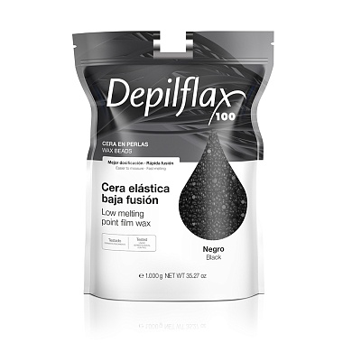 Depilflax Воск Пленочный EXTRA Elastic, в гранулах, 1000 гр Черный