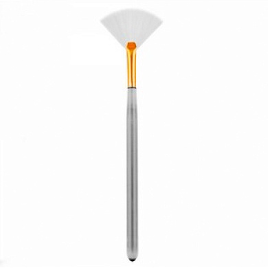 Levissime Кисть веерная, искусственная, малая, белая щетина, белая ручка, длина 160 мм.
